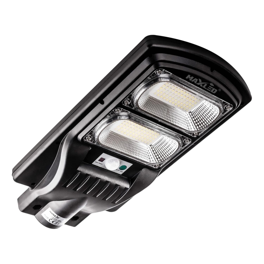 LED Zatemnitvena solarna ulica svetilka s senzorjem LED/120W/6V 6500K IP65 črna + Daljinski upravljalnik