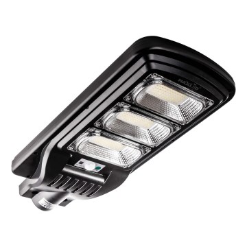 LED Zatemnitvena solarna ulica svetilka s senzorjem LED/180W/6V 6500K IP65 črna + Daljinski upravljalnik