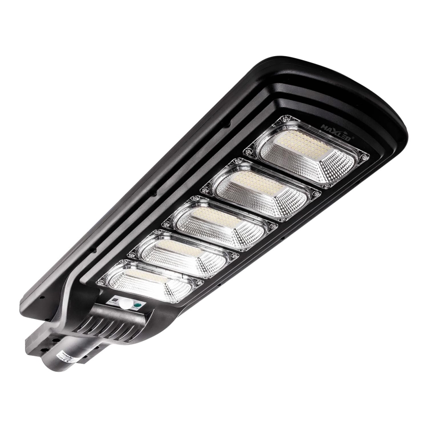 LED Zatemnitvena solarna ulica svetilka s senzorjem LED/300W/6V 6500K IP65 črna + Daljinski upravljalnik
