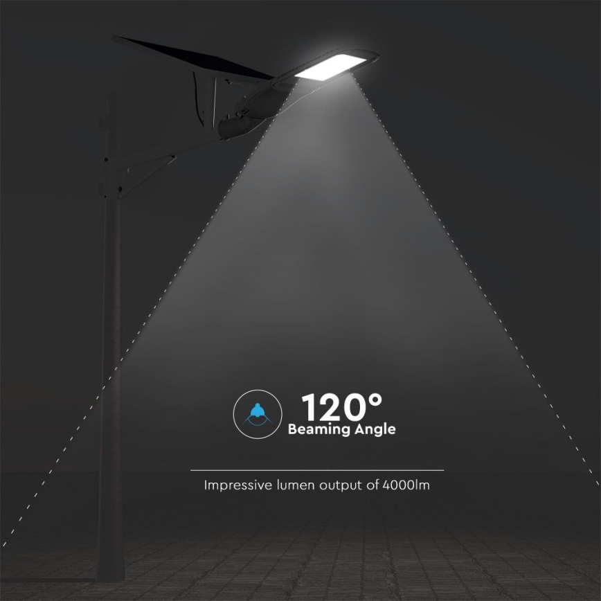 LED Zatemnitvena solarna ulična svetilka SAMSUNG CHIP LED/50W/6,4V 6000K IP65 30000 mAh + Daljinski upravljalnik