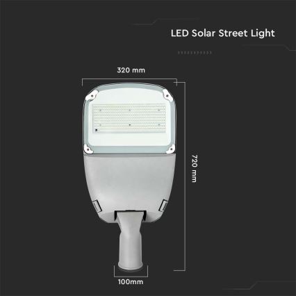 LED Zatemnitvena solarna ulična svetilka SAMSUNG CHIP LED/50W/6,4V 6000K IP65 30000 mAh + Daljinski upravljalnik