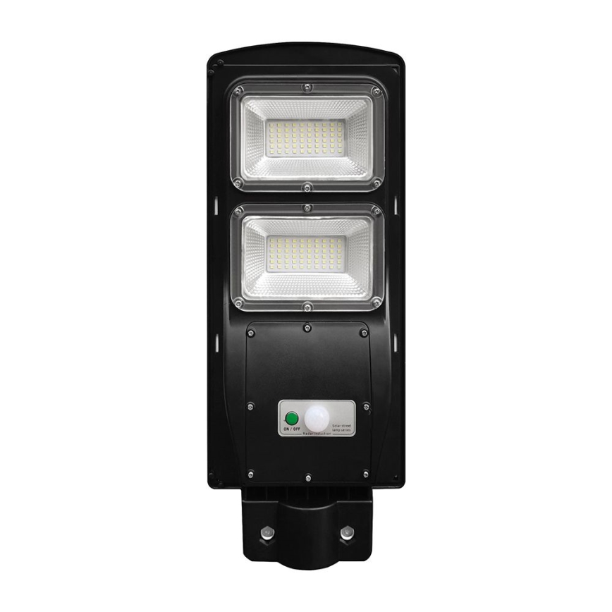 LED Zatemnitvena solarna ulična svetilka s senzorjem gibanja in mraka LED/8W/3,2V 6000K IP65 9000 mAh črna + Daljinski upravljalnik