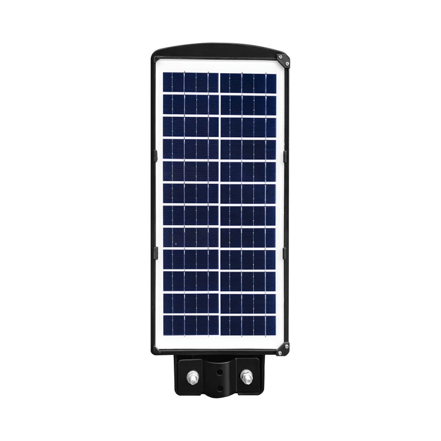 LED Zatemnitvena solarna ulična svetilka s senzorjem gibanja in mraka LED/8W/3,2V 6000K IP65 9000 mAh črna + Daljinski upravljalnik
