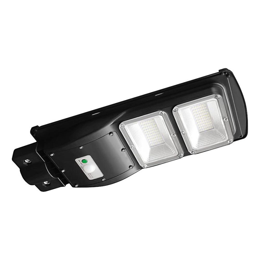 LED Zatemnitvena solarna ulična svetilka s senzorjem gibanja in mraka LED/8W/3,2V 6000K IP65 9000 mAh črna + Daljinski upravljalnik