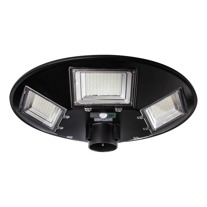 LED Zatemnitvena solarna ulična svetilka s senzorjem LED/22W/6V 18000 mAh 6500K IP65 črna + Daljinski upravljalnik
