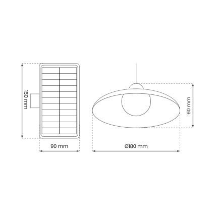 LED Zatemnitvena solarna viseča svetilka s senzorjem mraka LED/6W/3,7V 800 mAh IP44 + Daljinski upravljalnik