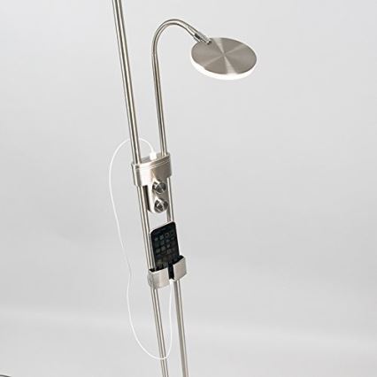 Briloner 1338-022 - LED Zatemnitvena stoječa svetilka z USB PHONE 1xLED/19,5W/230V + 1xLED/2,7W