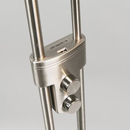 Briloner 1338-022 - LED Zatemnitvena stoječa svetilka z USB PHONE 1xLED/19,5W/230V + 1xLED/2,7W