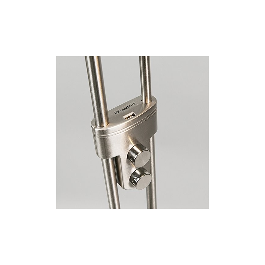 Briloner 1338-022 - LED Zatemnitvena stoječa svetilka z USB PHONE 1xLED/19,5W/230V + 1xLED/2,7W