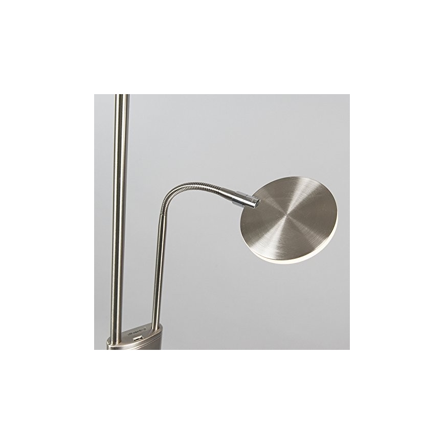 Briloner 1338-022 - LED Zatemnitvena stoječa svetilka z USB PHONE 1xLED/19,5W/230V + 1xLED/2,7W