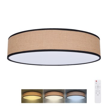 LED Zatemnitvena stropna svetilka BROWNIE LED/48W/230V 3000-6500K rjava pr. 40 cm + Daljinski upravljalnik