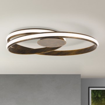 LED Zatemnitvena stropna svetilka CIRCUS LED/30W/230V rjava/patina