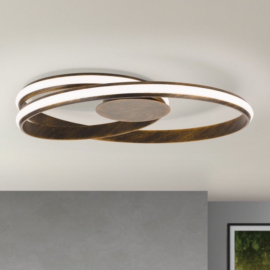 LED Zatemnitvena stropna svetilka CIRCUS LED/30W/230V rjava/patina