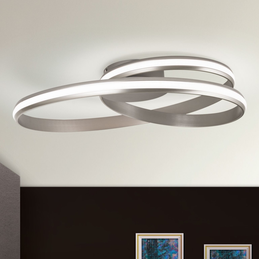 LED Zatemnitvena stropna svetilka CIRCUS LED/30W/230V srebrna