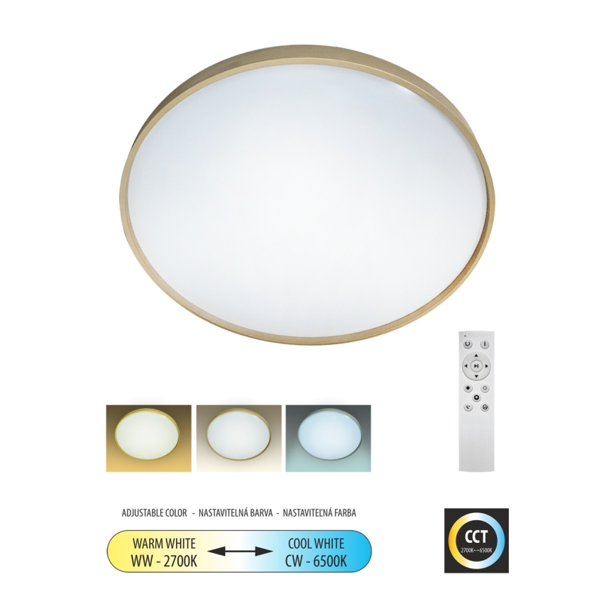 LED Zatemnitvena stropna svetilka DRINA LED/36W/230V 2700-6500K pr. 50 cm + Daljinski upravljalnik