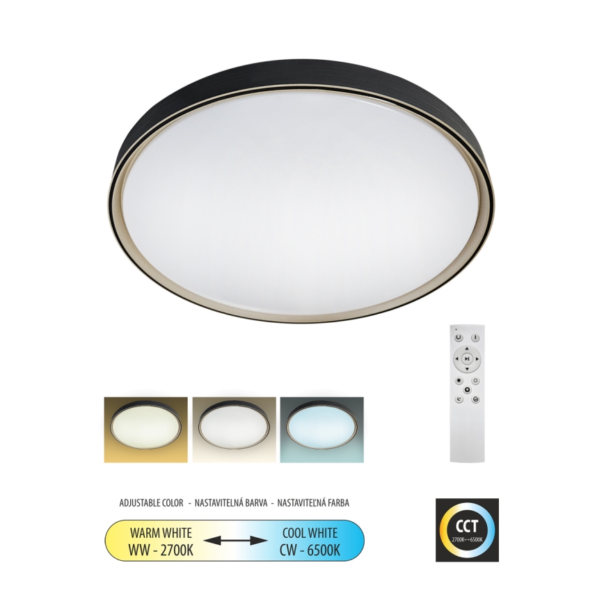 LED Zatemnitvena stropna svetilka EBRO LED/36W/230V 2700-6500K pr. 50 cm + Daljinski upravljalnik