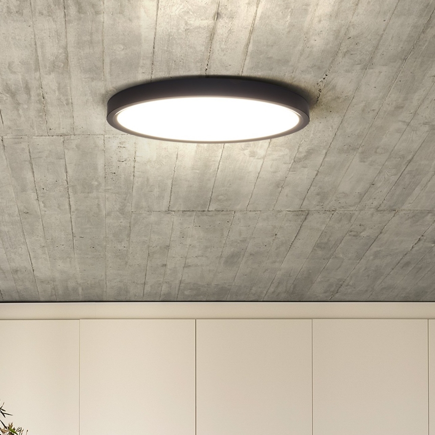 LED Zatemnitvena stropna svetilka ESTELA LED/36W/230V pr. 30 cm črna + Daljinski upravljalnik