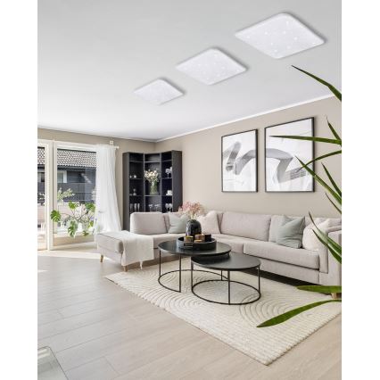 LED Zatemnitvena stropna svetilka FLORA LED/36W/230V 2700-6500K 43x43 cm + Daljinski upravljalnik