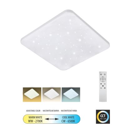 LED Zatemnitvena stropna svetilka FLORA LED/36W/230V 2700-6500K 43x43 cm + Daljinski upravljalnik