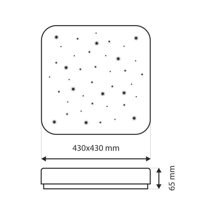 LED Zatemnitvena stropna svetilka FLORA LED/36W/230V 2700-6500K 43x43 cm + Daljinski upravljalnik