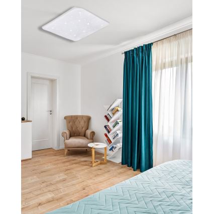 LED Zatemnitvena stropna svetilka FLORA LED/60W/230V 2700-6500K 53x53 cm + Daljinski upravljalnik