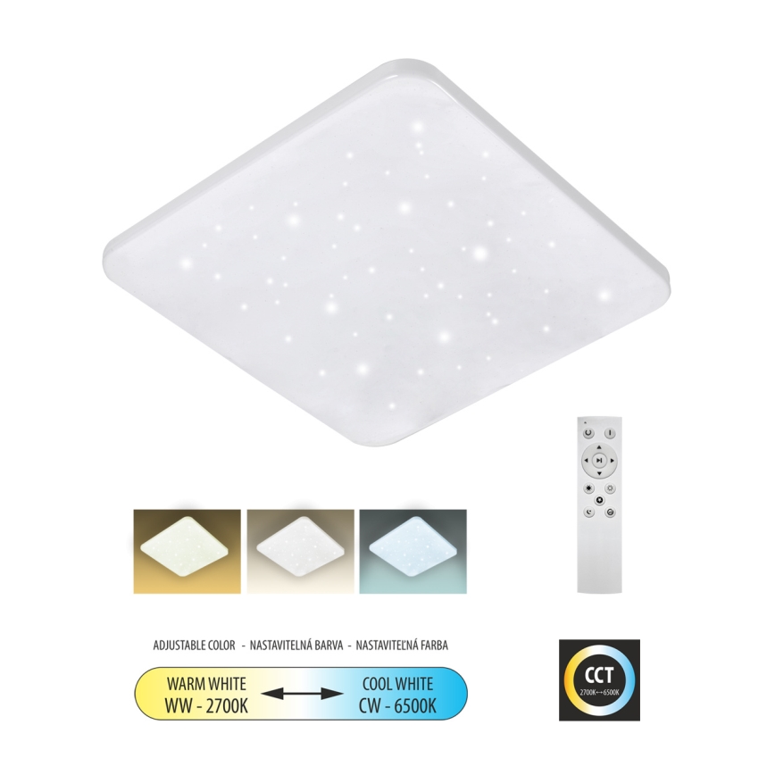 LED Zatemnitvena stropna svetilka FLORA LED/60W/230V 2700-6500K 53x53 cm + Daljinski upravljalnik