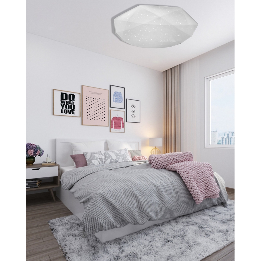 LED Zatemnitvena stropna svetilka INDUS LED/60W/230V 2700-6500K pr. 58 cm + Daljinski upravljalnik