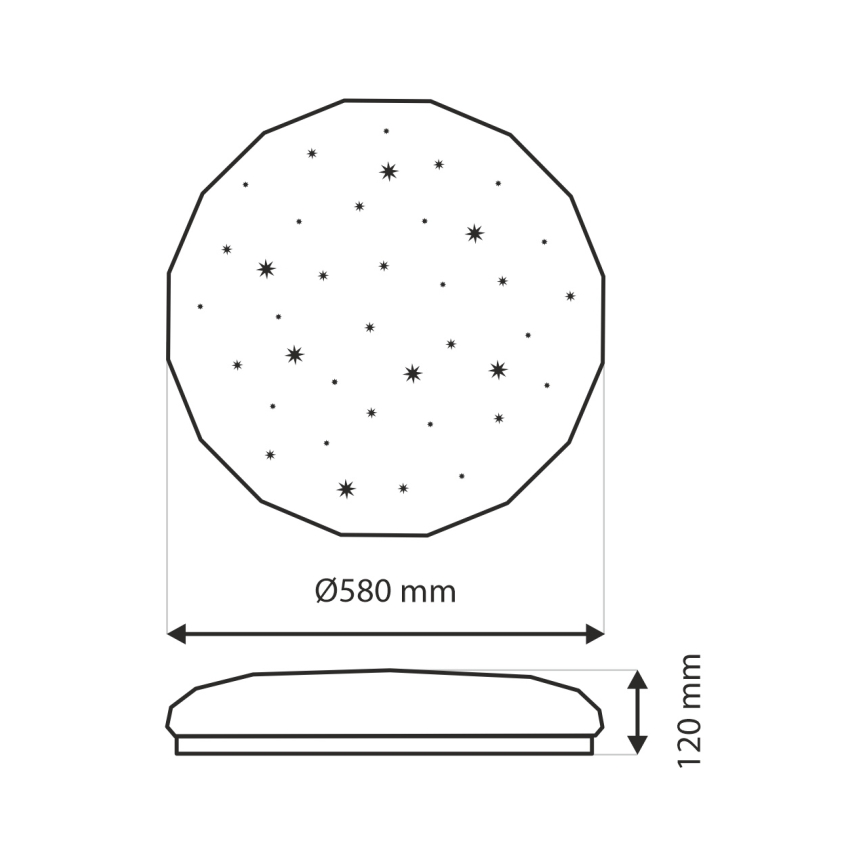LED Zatemnitvena stropna svetilka INDUS LED/60W/230V 2700-6500K pr. 58 cm + Daljinski upravljalnik
