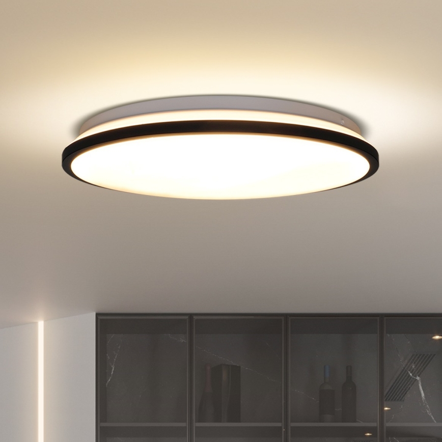 LED Zatemnitvena stropna svetilka JAMIL LED/48W/230V 3000-6500K črna + Daljinski upravljalnik