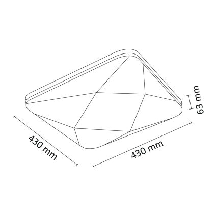 LED Zatemnitvena stropna svetilka KASTOR na daljinsko upravljanje LED/72W/230V