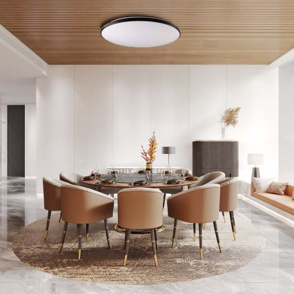 LED Zatemnitvena stropna svetilka KERN LED/80W/230V 3000-6000K pr. 80 cm črna + Daljinski upravljalnik