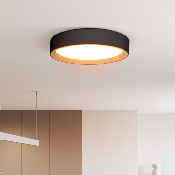 LED Zatemnitvena stropna svetilka LARIOS LED/48W/230V 3000-6500K pr. 39 cm črna + Daljinski upravljalnik