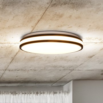 LED Zatemnitvena stropna svetilka LASKOS LED/48W/230V 3000-6500K črna + Daljinski upravljalnik