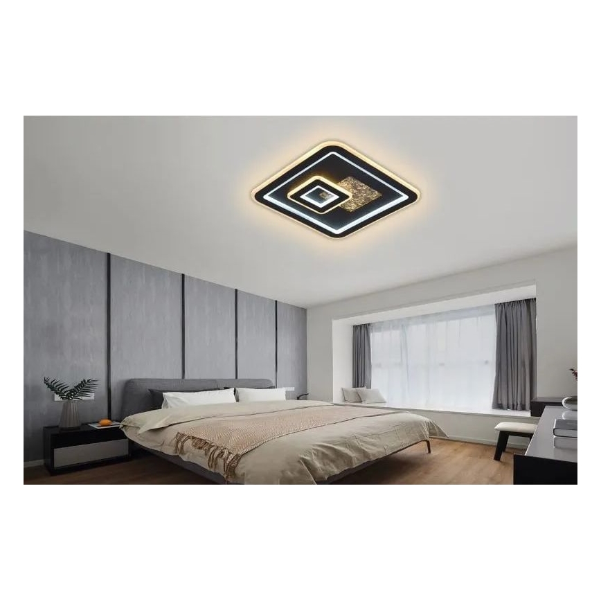 LED Zatemnitvena stropna svetilka LED/110W/230V 3000-6500K črna + Daljinski upravljalnik