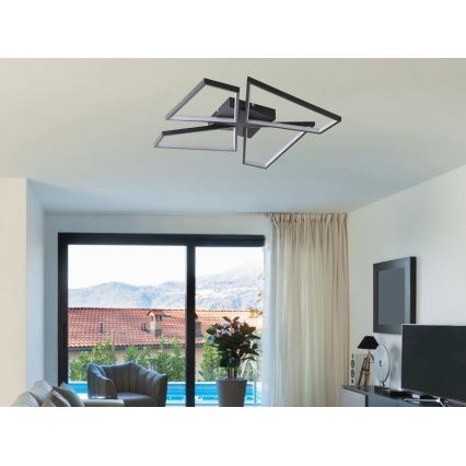 LED Zatemnitvena stropna svetilka LED/115W/230V 3000-6500K črna + Daljinski upravljalnik