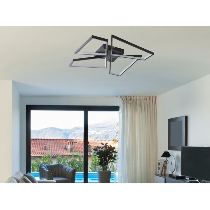 LED Zatemnitvena stropna svetilka LED/115W/230V 3000-6500K črna + Daljinski upravljalnik