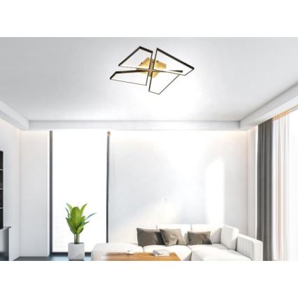 LED Zatemnitvena stropna svetilka LED/115W/230V 3000-6500K rjava/črna + Daljinski upravljalnik