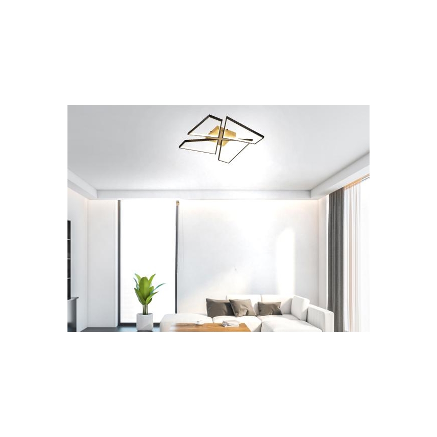 LED Zatemnitvena stropna svetilka LED/115W/230V 3000-6500K rjava/črna + Daljinski upravljalnik