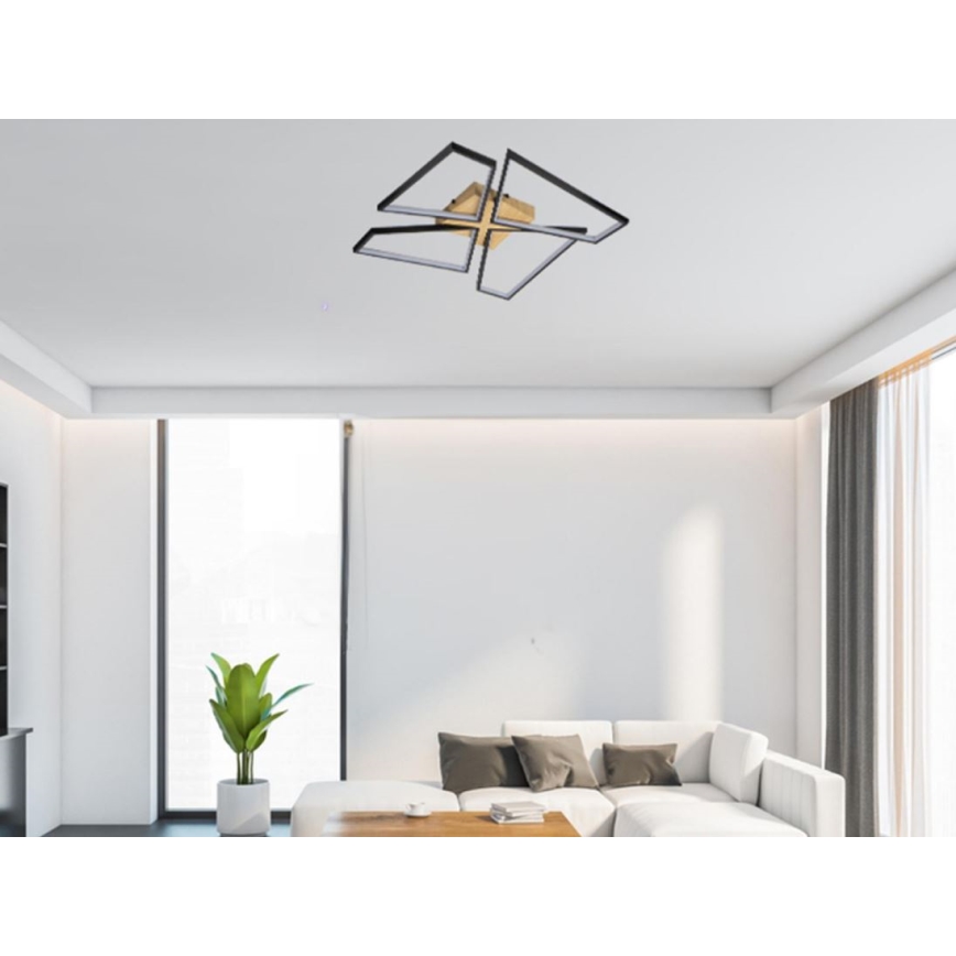 LED Zatemnitvena stropna svetilka LED/115W/230V 3000-6500K rjava/črna + Daljinski upravljalnik