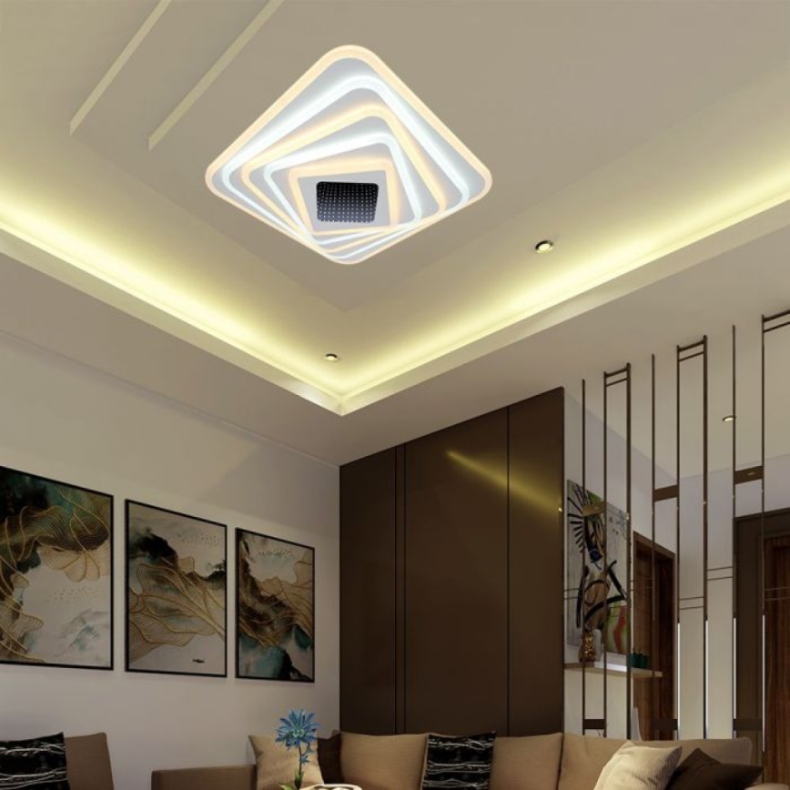 LED Zatemnitvena stropna svetilka LED/150W/230V 3000-6500K 51x51 cm + Daljinski upravljalnik