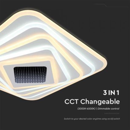 LED Zatemnitvena stropna svetilka LED/150W/230V 3000-6500K 51x51 cm + Daljinski upravljalnik