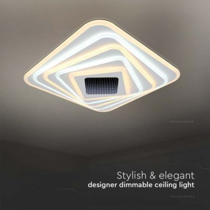 LED Zatemnitvena stropna svetilka LED/150W/230V 3000-6500K 51x51 cm + Daljinski upravljalnik
