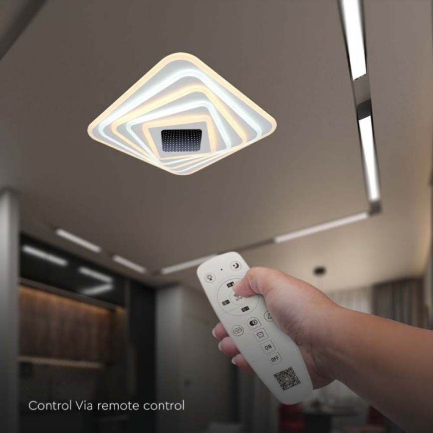 LED Zatemnitvena stropna svetilka LED/150W/230V 3000-6500K 51x51 cm + Daljinski upravljalnik