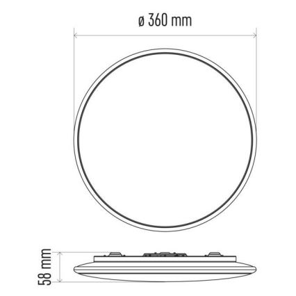 LED Zatemnitvena stropna svetilka LED/24W/230V okrogla + Daljinski upravljalnik 2700K-6500K