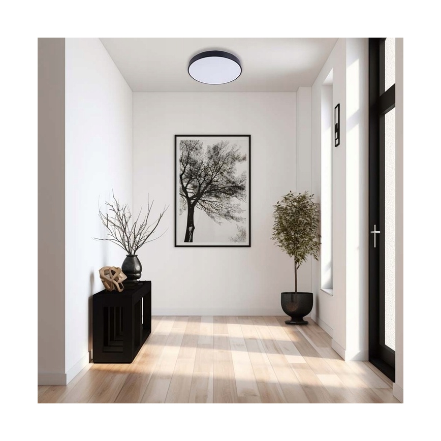 LED Zatemnitvena stropna svetilka LED/30W/230V 3000-6500K pr. 30 cm črna + Daljinski upravljalnik