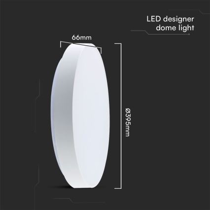 LED Zatemnitvena stropna svetilka LED/40W/230V 3000-6500K 39,5 cm bela + Daljinski upravljalnik
