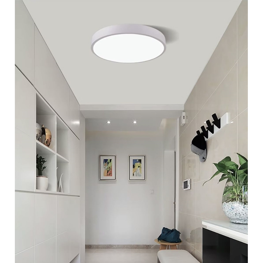 LED Zatemnitvena stropna svetilka LED/40W/230V 3000-6500K pr. 40 cm bela + Daljinski upravljalnik