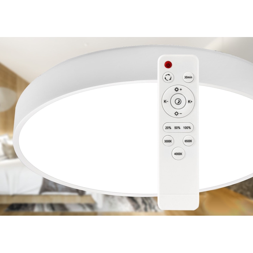 LED Zatemnitvena stropna svetilka LED/40W/230V 3000-6500K pr. 40 cm bela + Daljinski upravljalnik