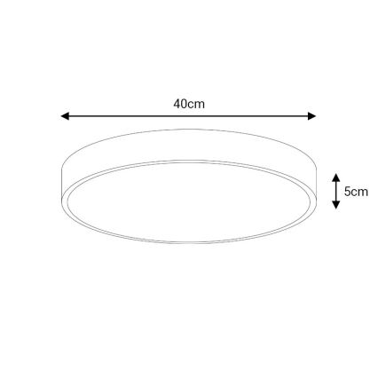 LED Zatemnitvena stropna svetilka LED/40W/230V 3000-6500K pr. 40 cm črna + Daljinski upravljalnik