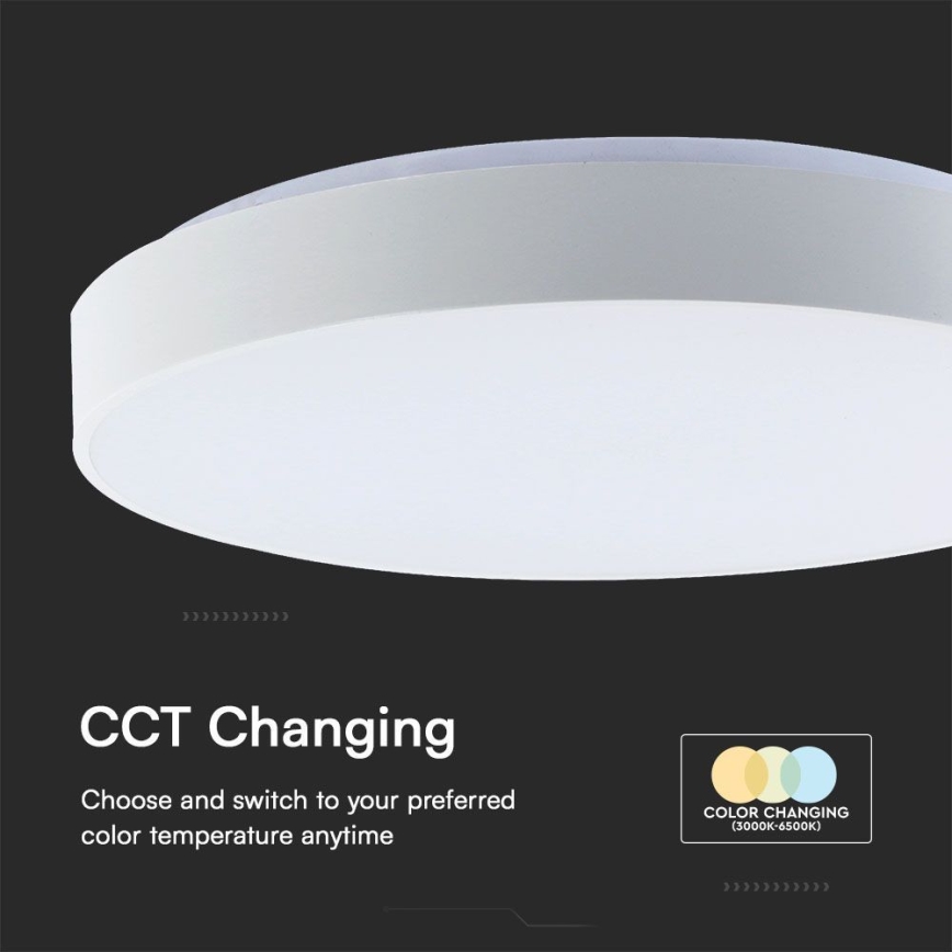 LED Zatemnitvena stropna svetilka LED/60W/230V 3000-6500K 49,5 cm bela + Daljinski upravljalnik